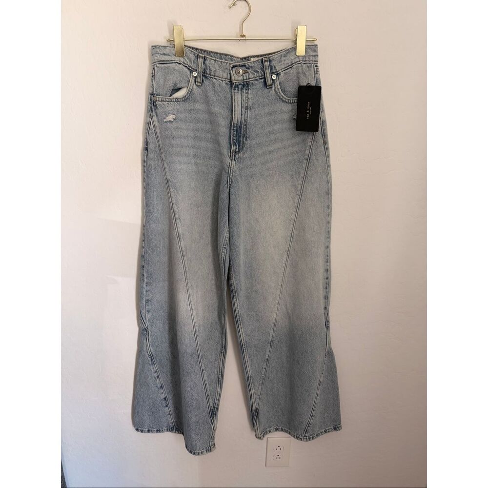 rag & bone Light Wash Flare Wide Leg Jeans